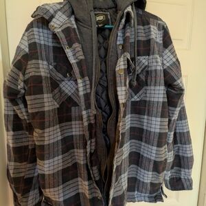 Berkley Jensen Men's Plaid Jacket with Hood